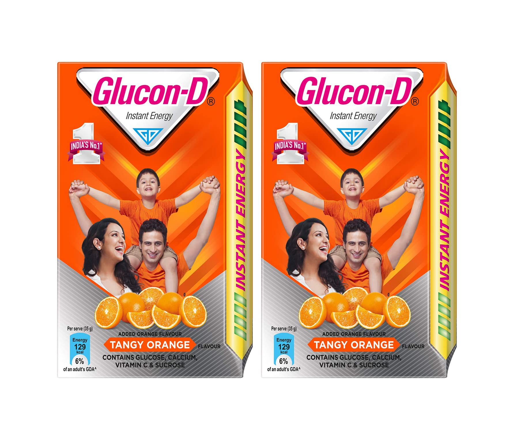 Glucon-D Easy Day Combo Drink Mix Orange, 1kg (Pack of 2) Promo Pack