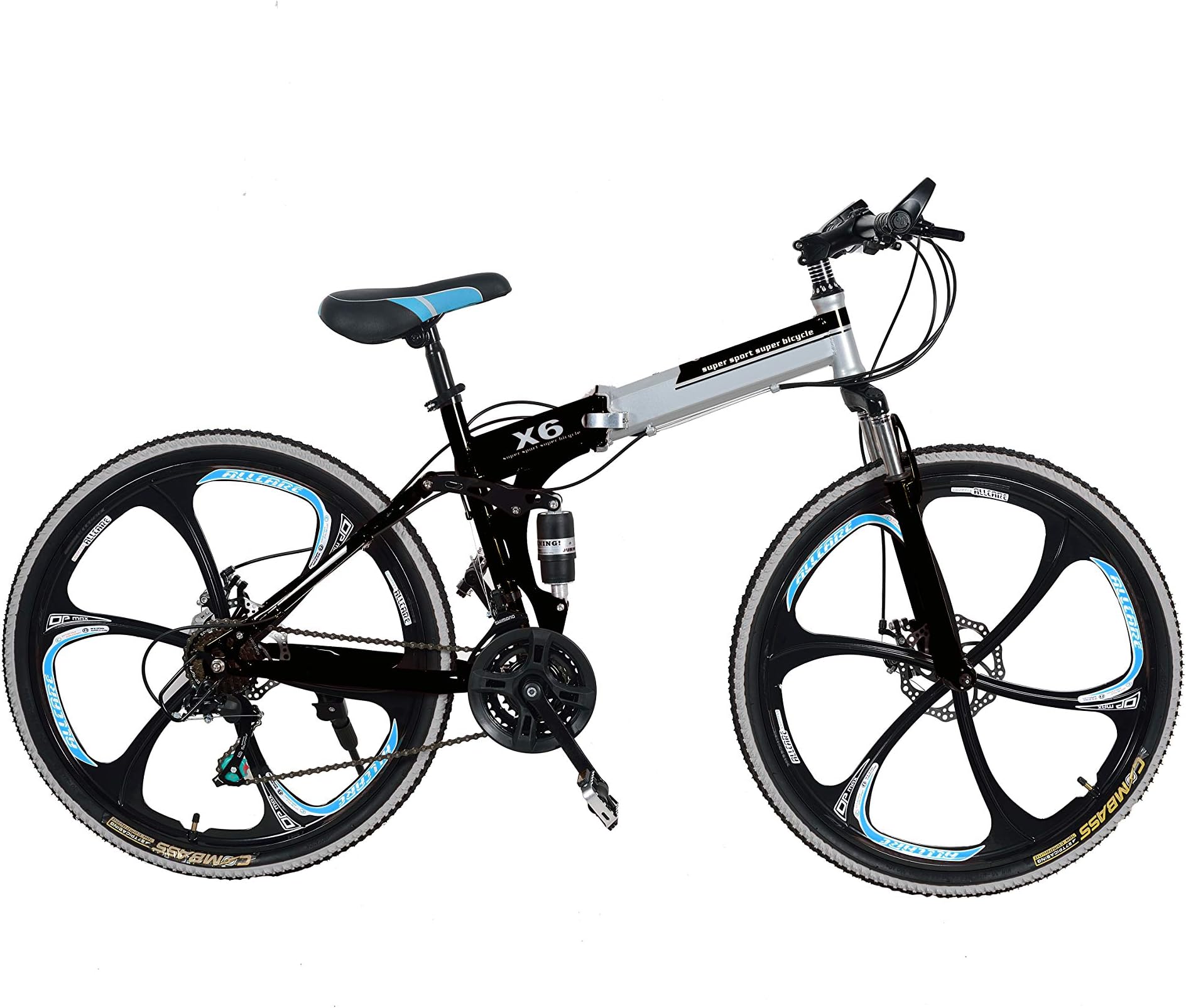 R Cycles Carbon-Steel Foldable Adventure Sports MTB Cycle with 21 Shimano Gears (Black, White)