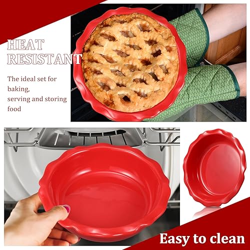 Miniatura 6 de Ziliny 10 mini moldes para tartas de 6.5 pulgadas, platos individuales de cerámica de 12 onzas, moldes pequeños para tartas, moldes de pollo para