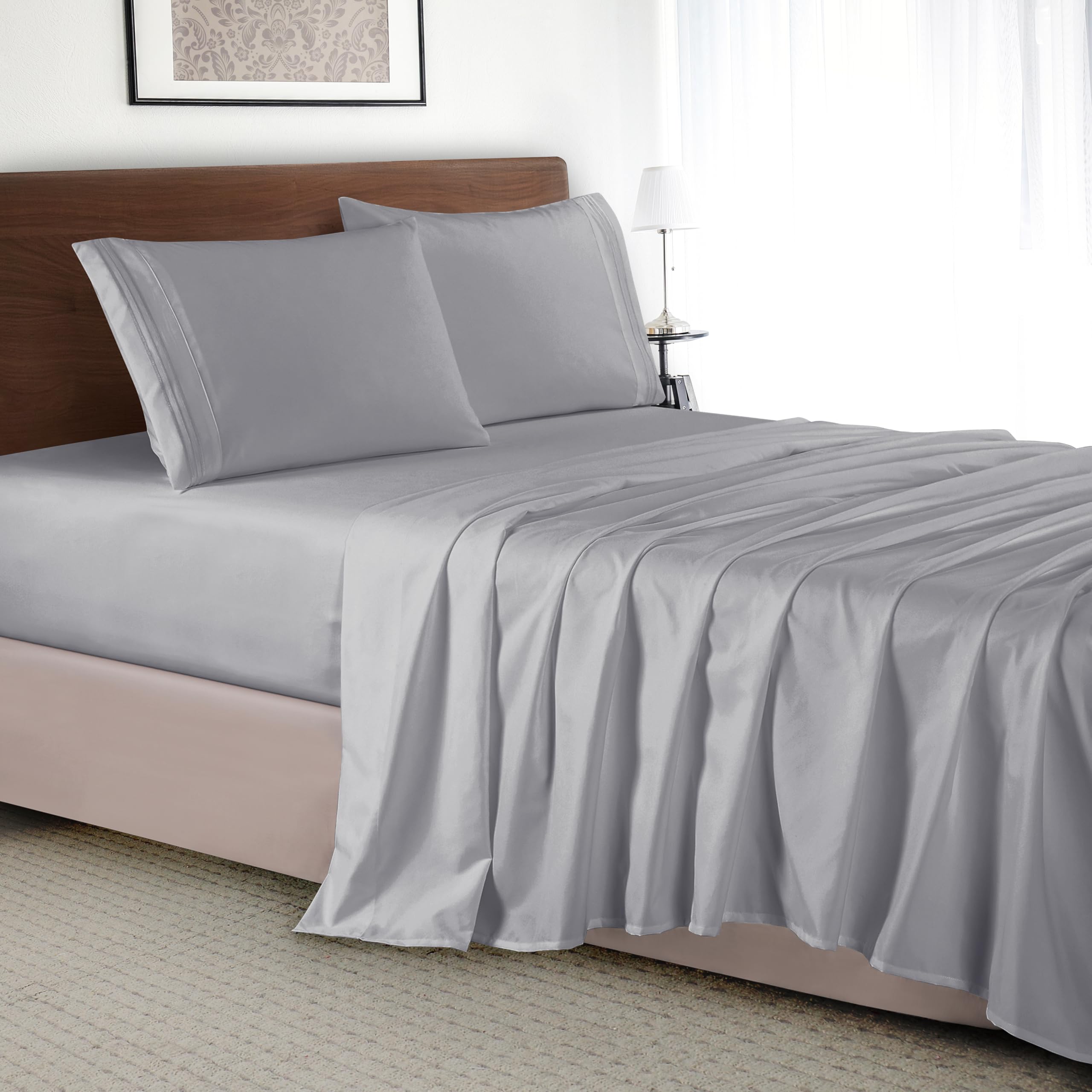 Elegant Comfort Juego de sábanas de Lujo de 4 Piezas, Ropa de Cama de Lujo de 1500 Hilos, Microfibra de Calidad egipcia, Resistente a Las Arrugas, Fresca y Transpirable, fácil de Ajustar, tamaño