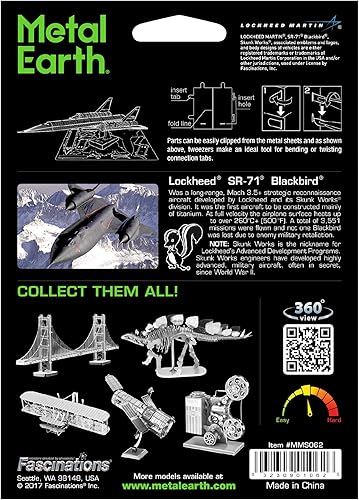 Miniatura 2 de Metal Earth SR-71 Blackbird 3D Kit de modelo de metal con pinzas Fascinaciones