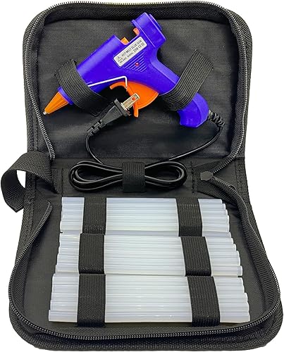Kit de pistola de pegamento caliente, mini pistola de pegamento termofusible para manualidades con 30 barras de pegamento y estuche de transporte,
