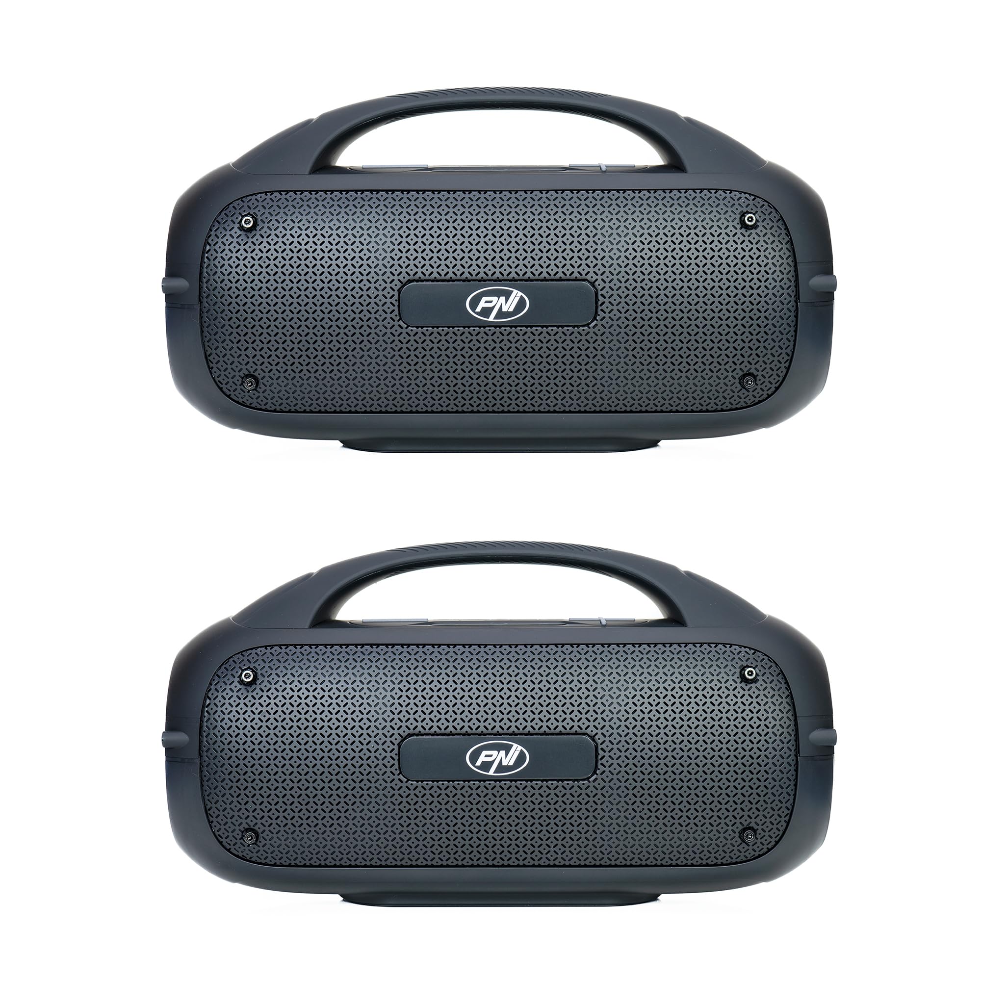 Set di 2 altoparlanti portatili PNI FunBox BT600, accoppiamento tramite Bluetooth con funzione audio stereo, 65 W, IPX4