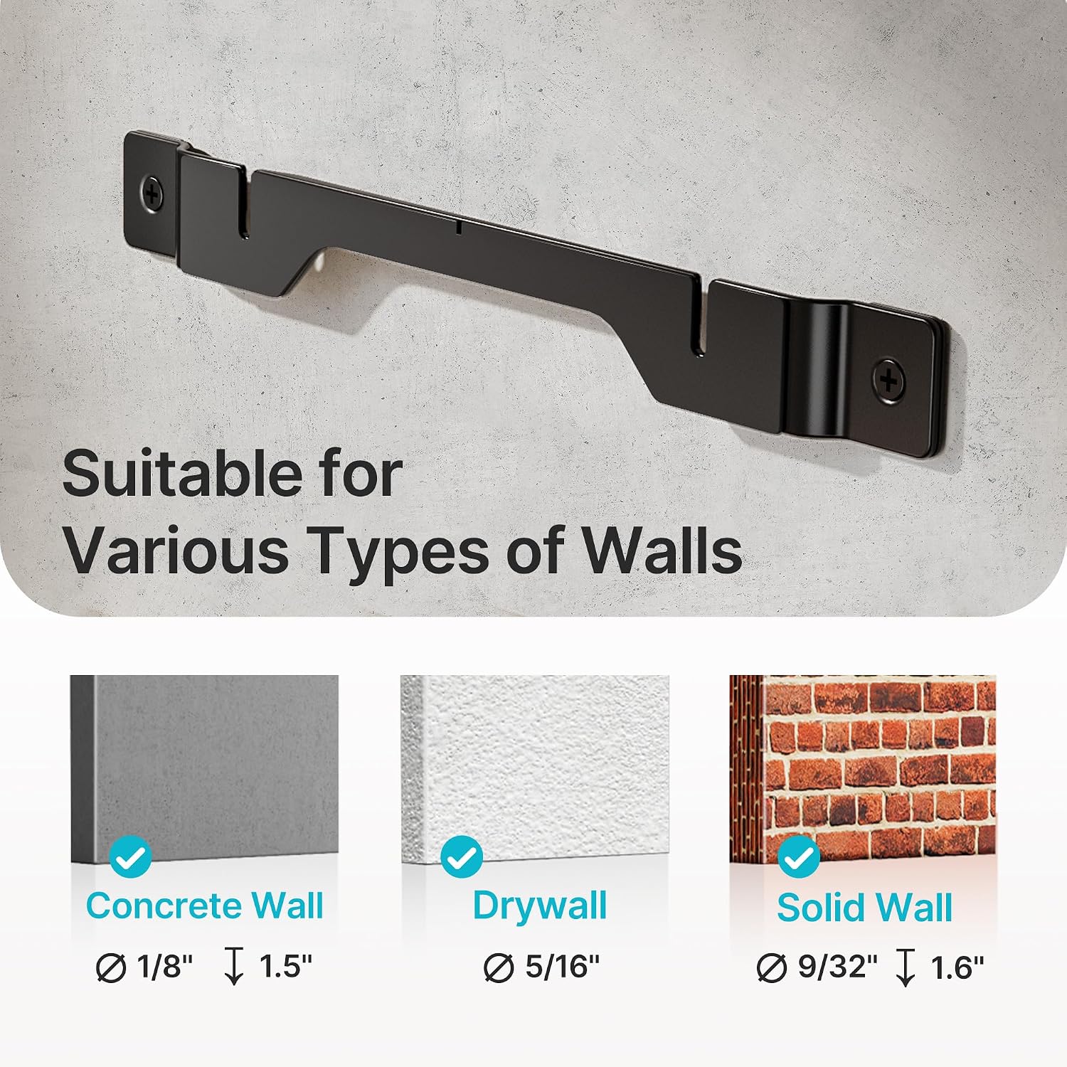 PEGZONE Soundbar Wall Mount Compatible with Sonos Ray,Soundbar Wall Bracket Under TV for Sonos Ray,Hold 4.4LBS,Hidden Floating Design,Black