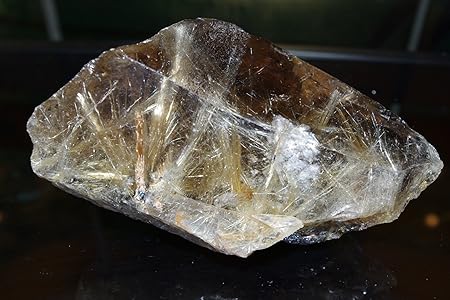 ルチル　原石　置物 theory xyz ルチルクォーツ 置物 母岩(結晶)入り ゴールドルチル 原石