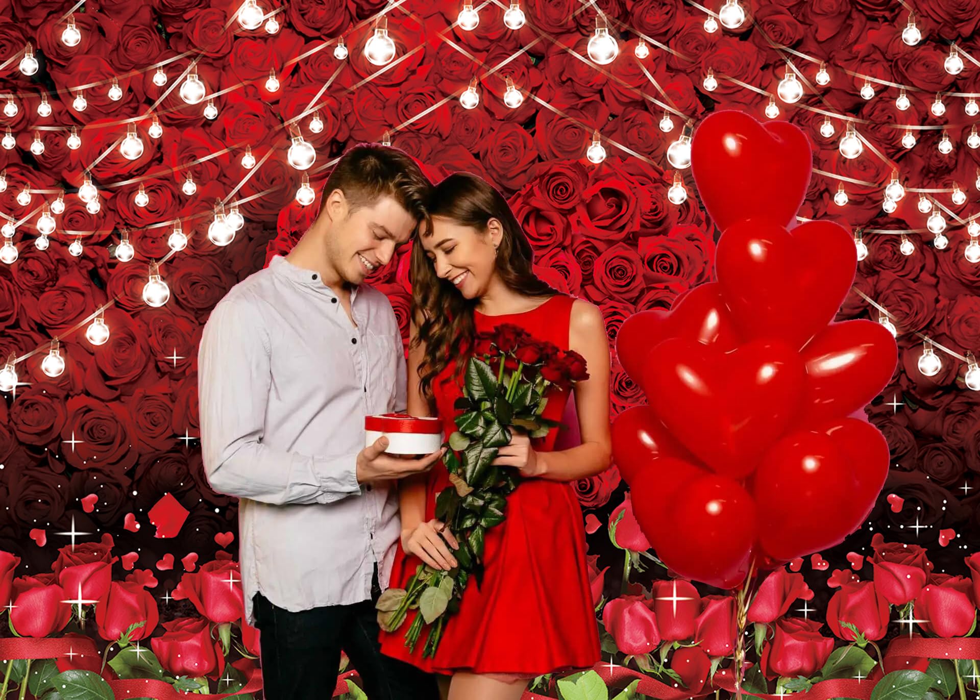 Swepuck Fotohintergrund 3x2,4 M – Motiv 'Romantiktag' Mit Holz & Herzen, Für Hochzeiten & Partys