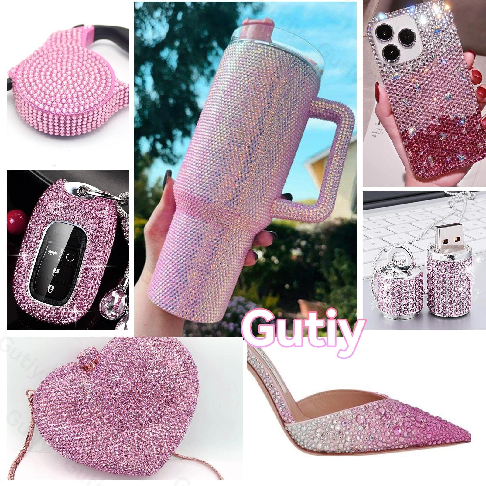 Strass neri a 24 griglie per kit Bedazzling, dimensioni miste, gemme in resina Jelly Bedazzling, gemme per artigianato, strass in resina con retro piatto, per fai da te per trucco viso