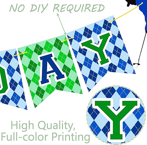 Miniatura 3 de Banners de fiesta de golf, 3 unidades, carteles de golf de feliz cumpleaños, guirnalda recortada para fiesta de golf, decoraciones de fiesta de golf