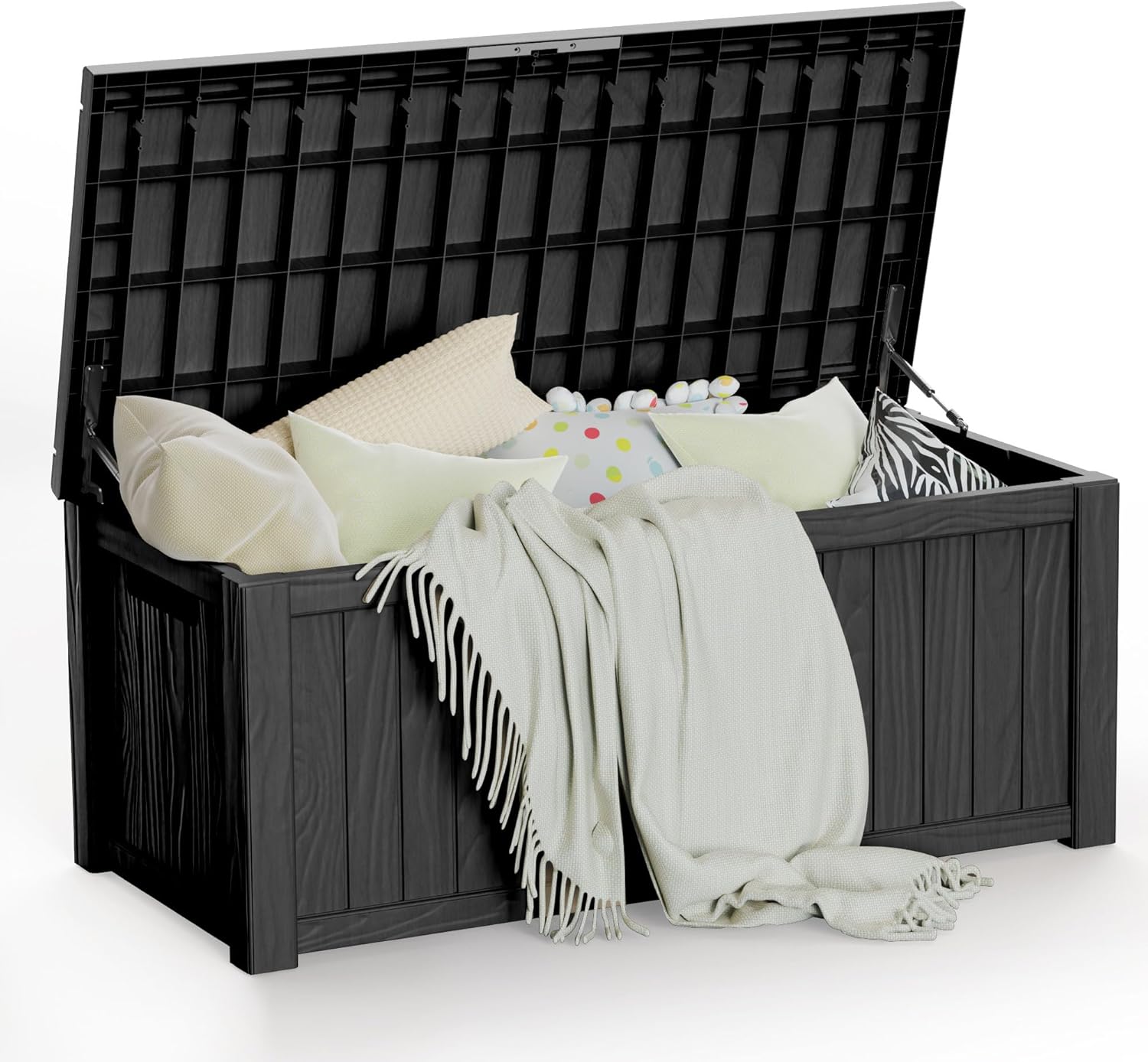 MAIUSCOLI 120 Gallon Waterproof Outdoor Storage Box,Resin