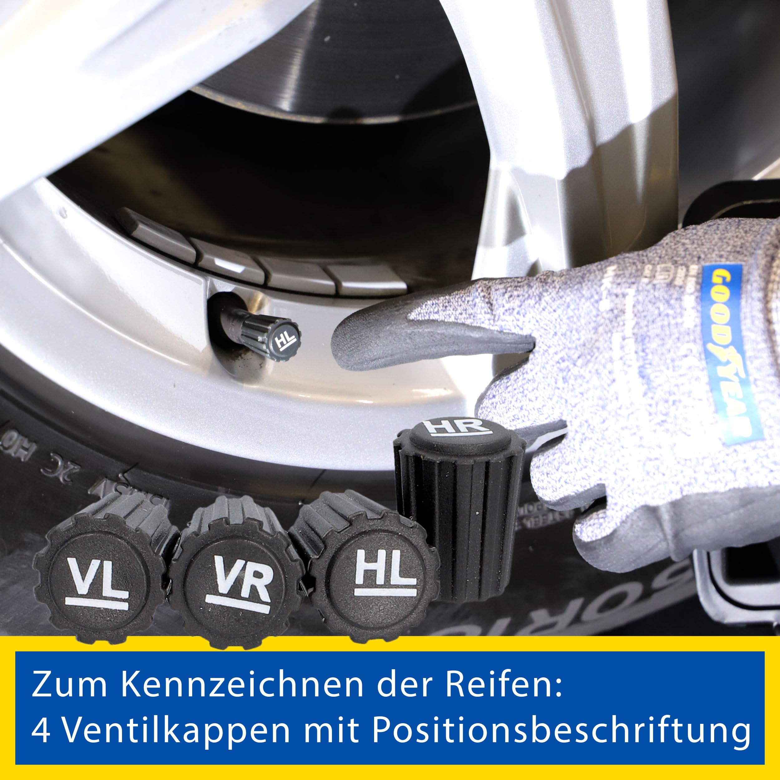 Goodyear Juego de cambio de ruedas, 11 piezas, llave dinamométrica + juego de 3 llaves de vaso + extensión + varios accesorios, caja negra