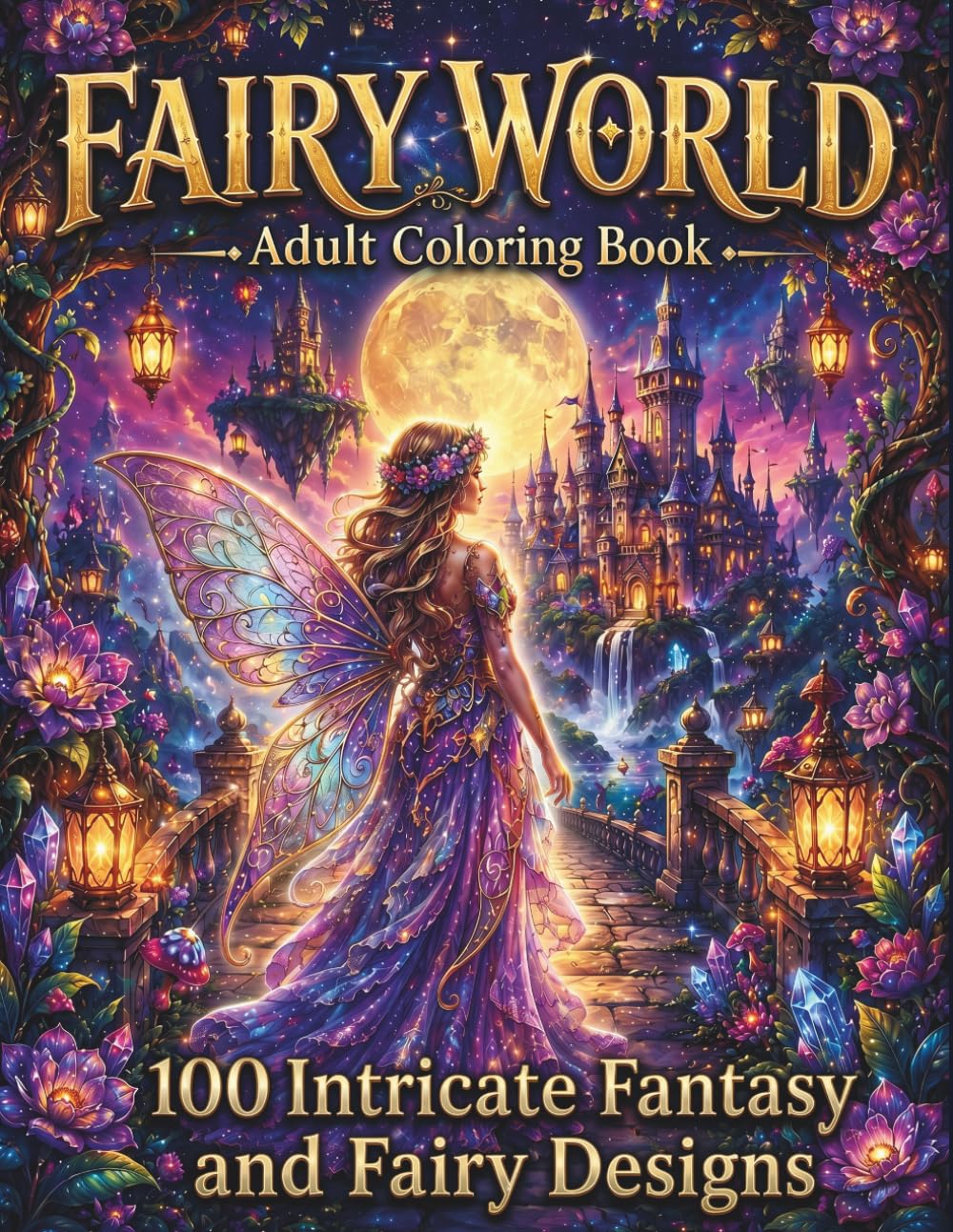 Fairy World: An Adult Coloring Book with 100 Intricate Fantasy & Fairy Designs (Mythical Realms Coloring Collection)