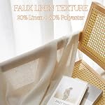 Semi Sheer Curtains 102 Inch Long - 2 Panels Faux Linen Drapes for Bedroom Living Room, Light Filtering, Privacy Protection, Rod Pocket & Back Tab, Each 52" W x 102" L-Natural