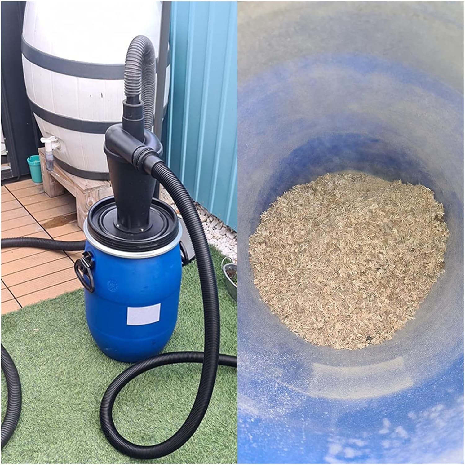 Dust Cyclone DIY Turbocharged Third Generation Industrial Dust Collector Canister Vacuum Home Cleaning with Flange Base,Replacement Accessories