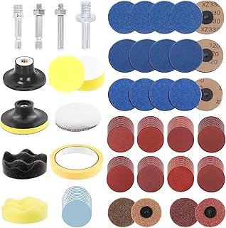 120Pcs 3" Sanding Discs Set, Quick Change Discs with 1/4" & 2/5" Shank Backer Plate, Sanding Pads 60-3000 Grit, Die Grinder Surface Prep Strip Grind Polish Burr Finish Rust Paint Removal