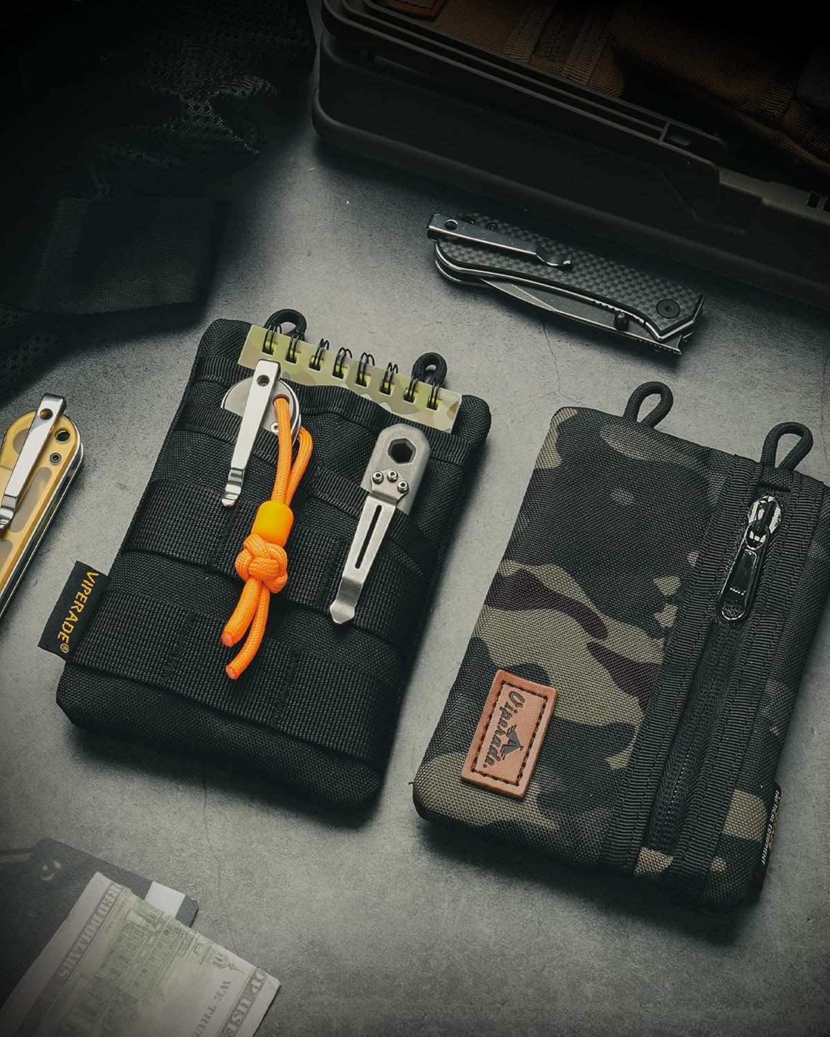 VIPERADE VE3 Tool Pouch Pocket Organizer, Nylon Tool Belt Loop Pouch with 4 Pockets Tool Storage EDC Pouch for Flashlight/Pocket Knife, Tactical Pen, Notebook (OD Green) - Image 6