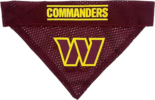 Pets First NFL Washington Commanders Bandana reversible para perro, 2 caras, logotipo bordado, alta calidad, SM, 2 tallas, 32 equipos, WAC-3217-S-M