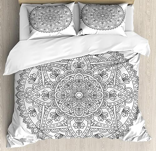 Miniatura 64 de Ambesonne Juego de funda de edredón de pesca, lubina de boca grande atrapando un bocado en espray de agua, imagen salvaje, juego de cama decorativo