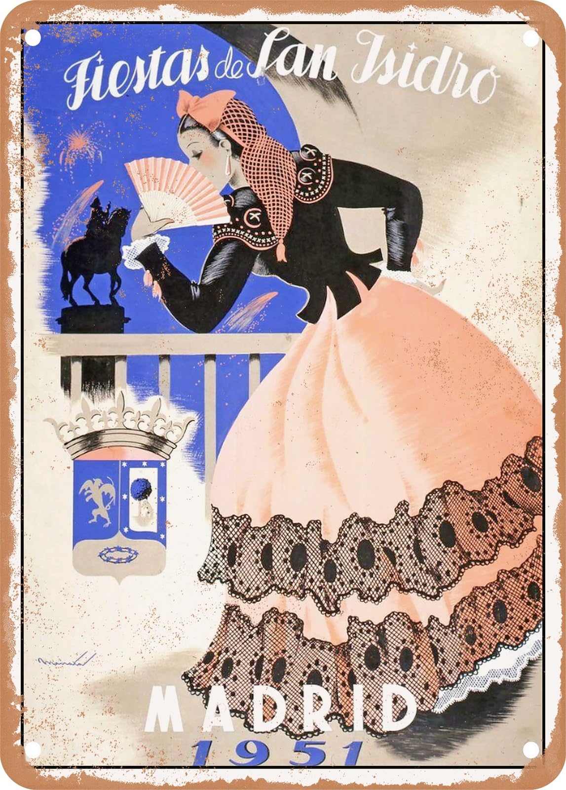 METAL SIGN - 1951 San Isidro Festivities Madrid 1951 Vintage Ad home decor