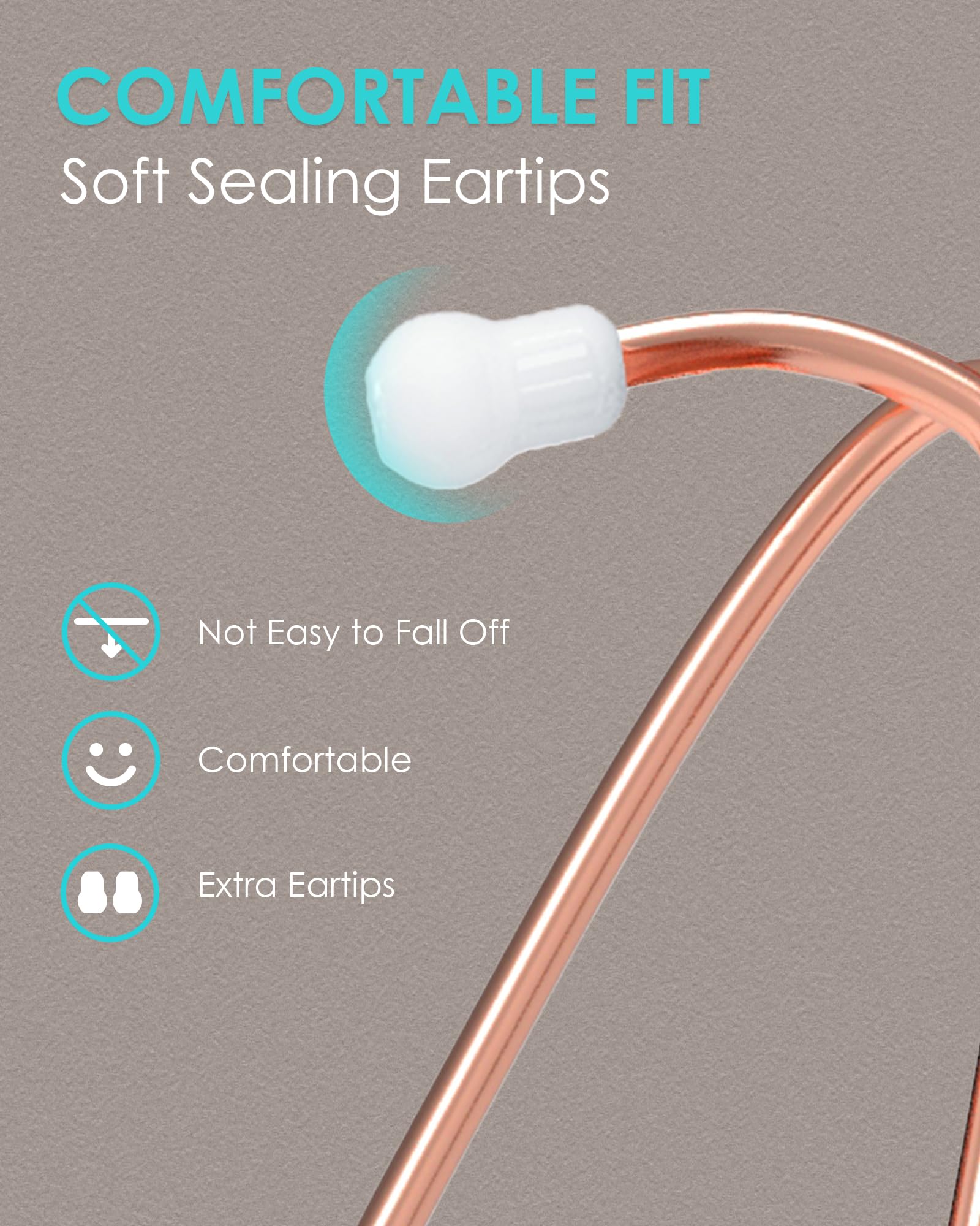 Estetoscopio de oro rosa, regalo para enfermeras, médicos y estudiantes de medicina, doble cabeza para uso doméstico con accesorios etiqueta de nombre, rosa perla, con funda de EVA
