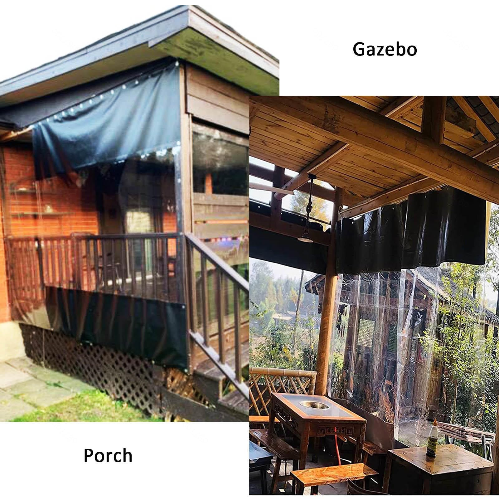 Tende Trasparenti Impermeabili,Pannelli Laterali in Telo Pvc Trasparente,WxH-4.2x2m(13.8x6.6ft)