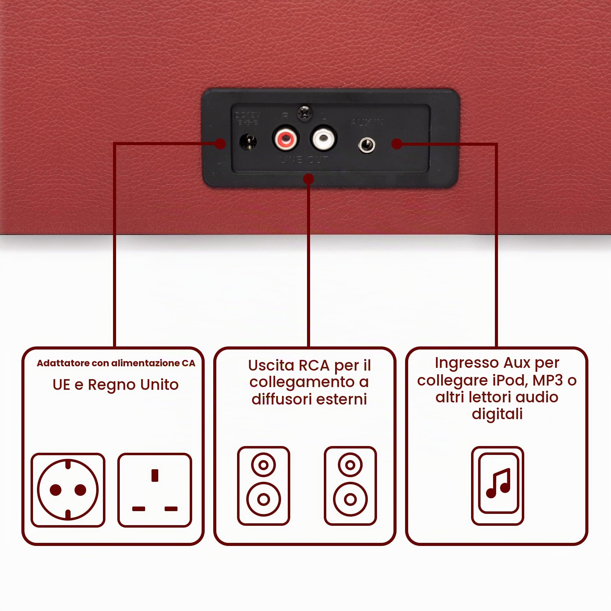 Crosley Voyager - Borgogna Rosso