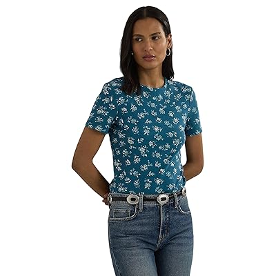 Lauren Ralph Lauren Floral Stretch Cotton Crewneck T Shirts Women