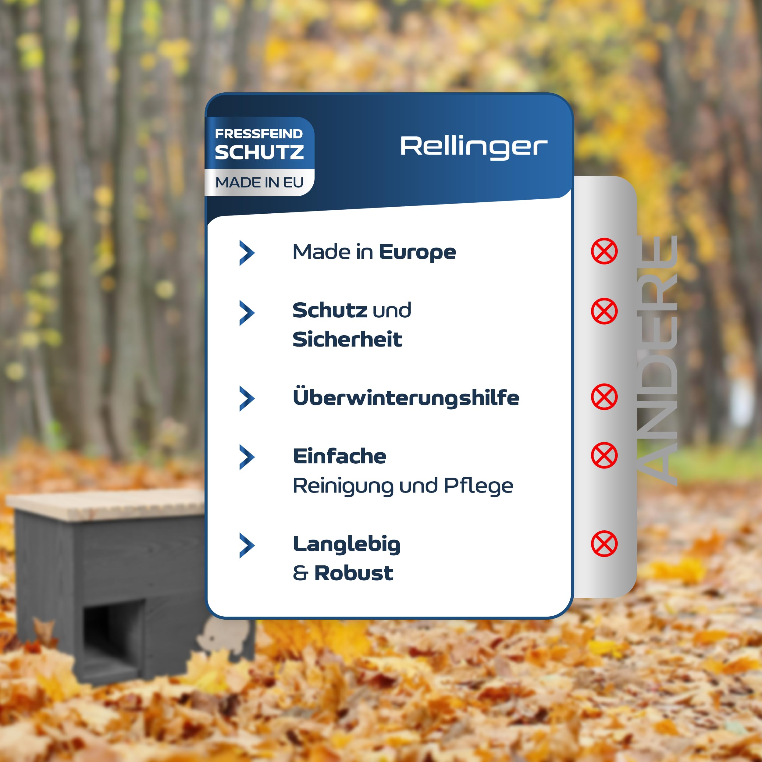 Igelhaus Winterfest mit Boden Premium Igelfutterhaus mit Labyrinth Eingang Igel Schlafhaus