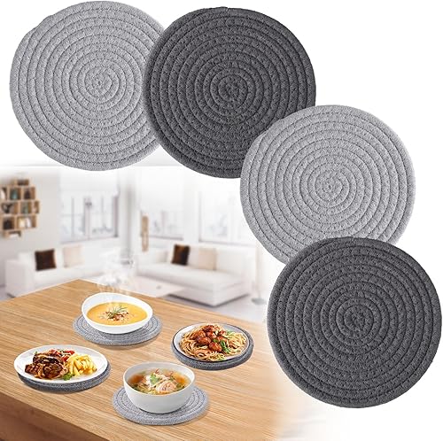 6 salvamanteles para platos calientes, salvamanteles hechos a mano para ollas y sartenes calientes, tejido de algodón bohemio resistente al calor,