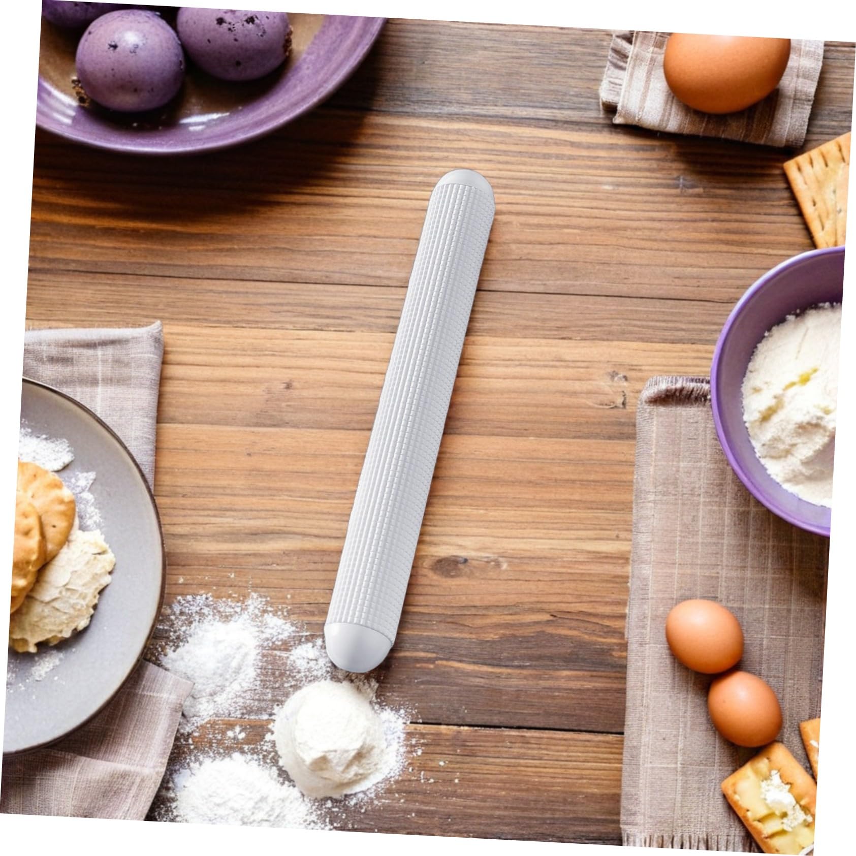 6 Piezas Rodillo de Fondant con Puntos Elevados Antiadherente Rodillo de Plástico Ligero para Masa de Pan Pizza Pasta y Empanadillas Agarre Ergonómico Cómodo para Cocina y