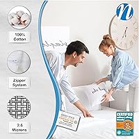 Vista 3 de Allersoft - Protector de colchón para control de alergias y ácaros, 100% algodón, Algodón, Blanco, gemelo