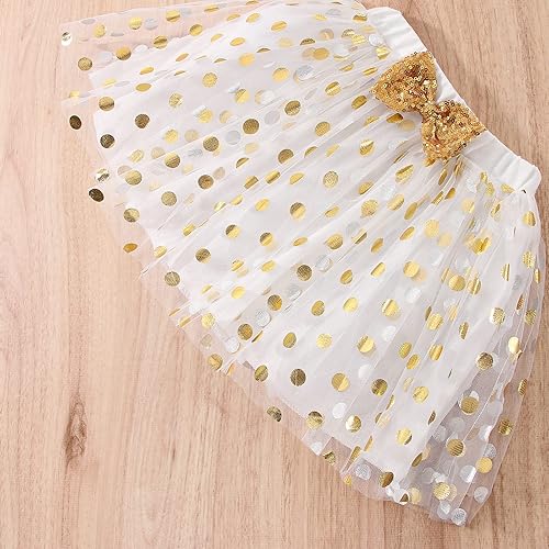 Miniatura 8 de Conjunto de 3 piezas de falda tutú de tul para niñas pequeñas, chaleco sin mangas, camiseta sin mangas con lunares y tul