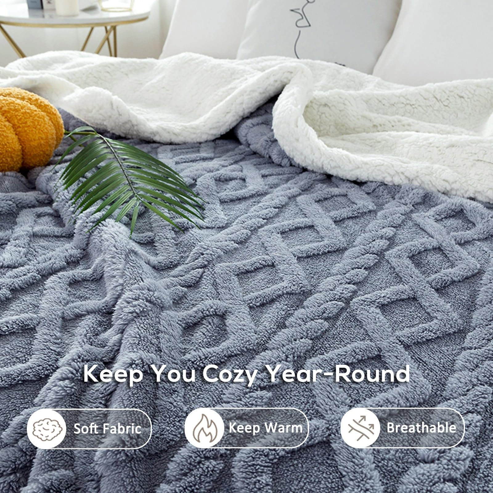 Sherpa-Decke Fürs Doppelbett Oder Sofa – Ultra-weich, Flauschig & Warm, In Marineblau, 152x203 Cm, Ganzjährig Nutzbar