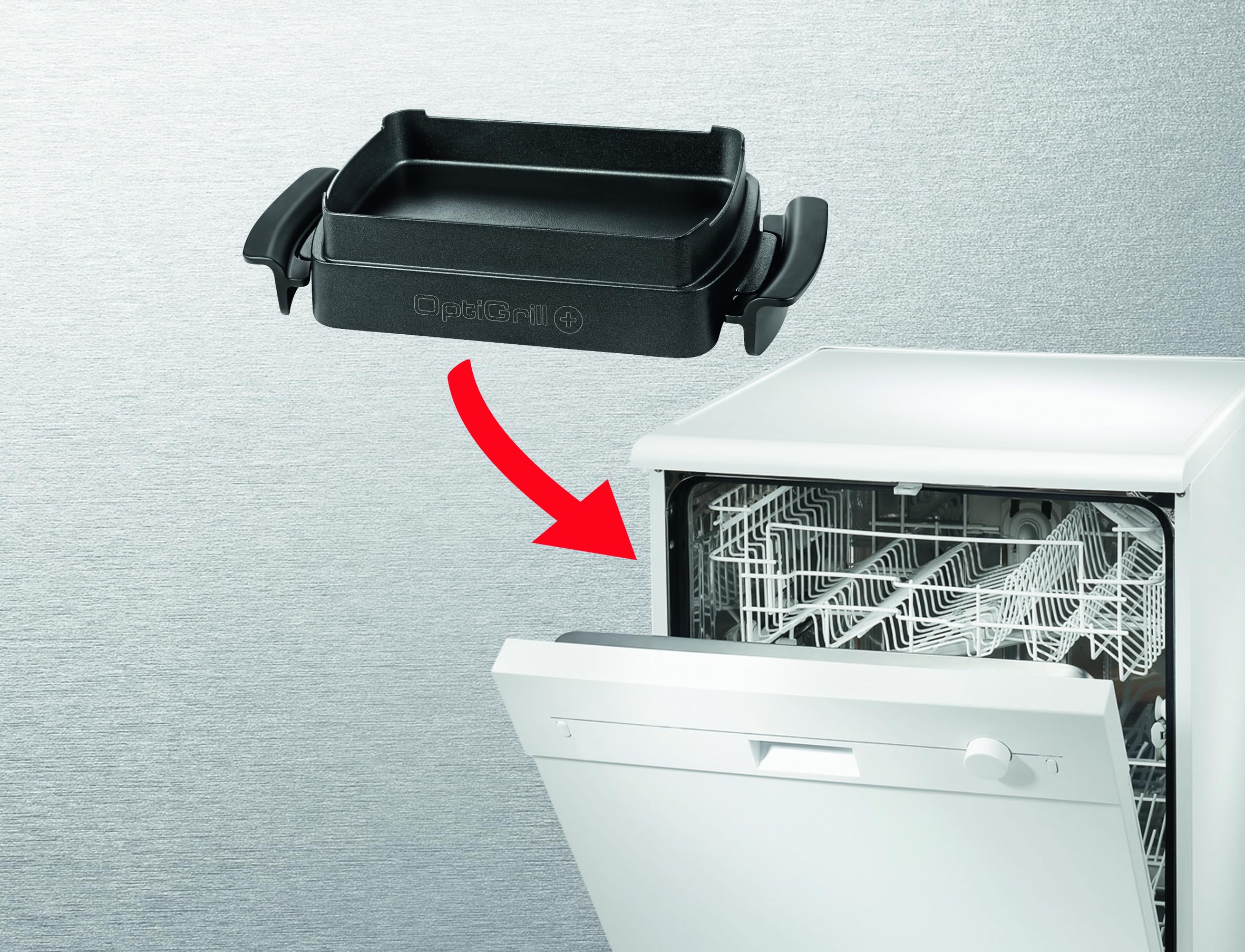 Tefal GC712D12 Fry top da cucina, 7 modalità di cottura, Indicatore di avanzamento, Sensore di spessore, Teglie estraibili ed estraibili, 2000 W, Alluminio, Nero, Area grill standard (33 x 20 cm)