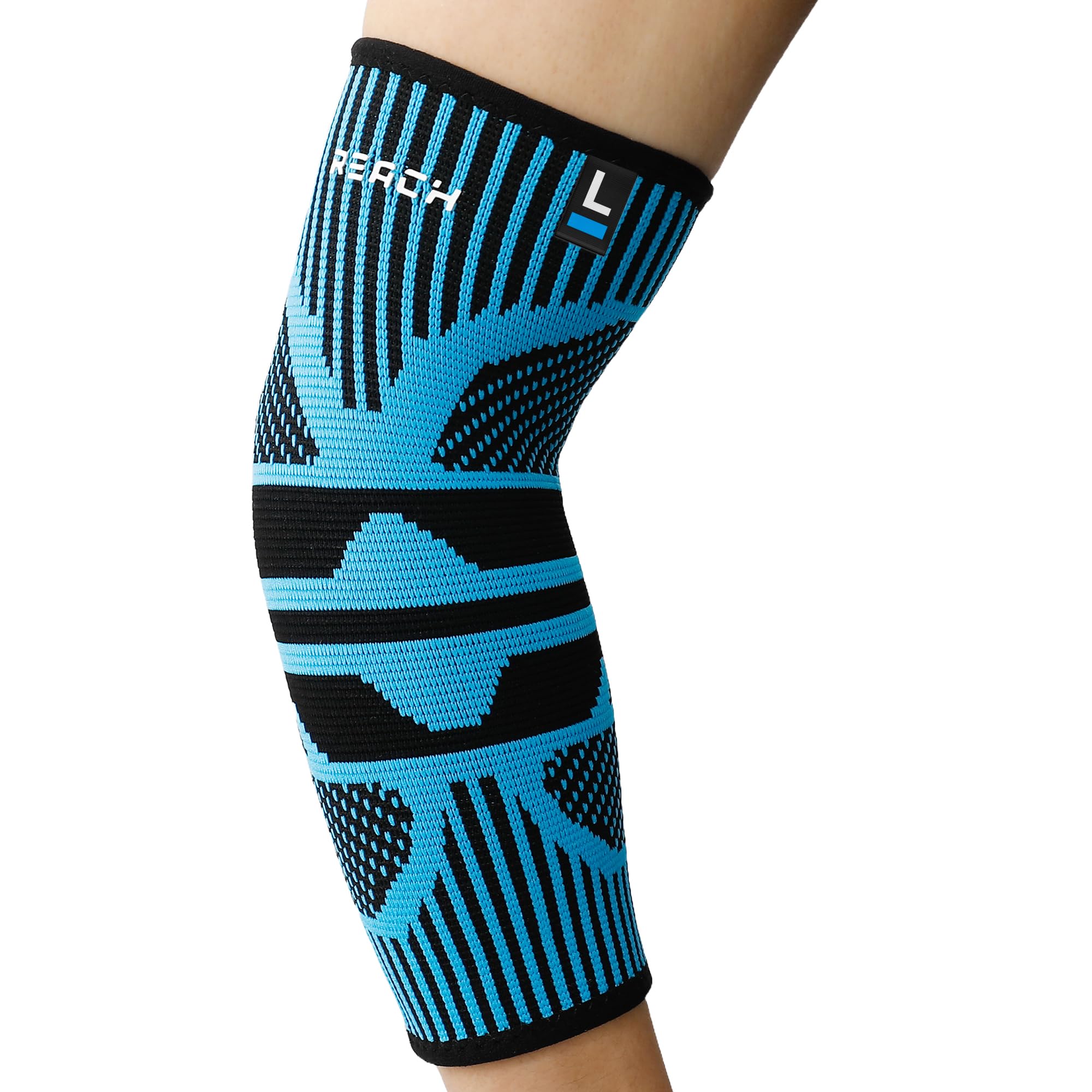 REACH Elbow Support for Gym | Elbow Band for Pain Relief | Nylon Material | Tennis Elbow Band for Men & Women | Elbow Guard Cricket, Badminton & Sports | Compression Technology & No Marks | Blue-Large (B0D8L83R5J) Amazon Price History, Amazon Price Tracker