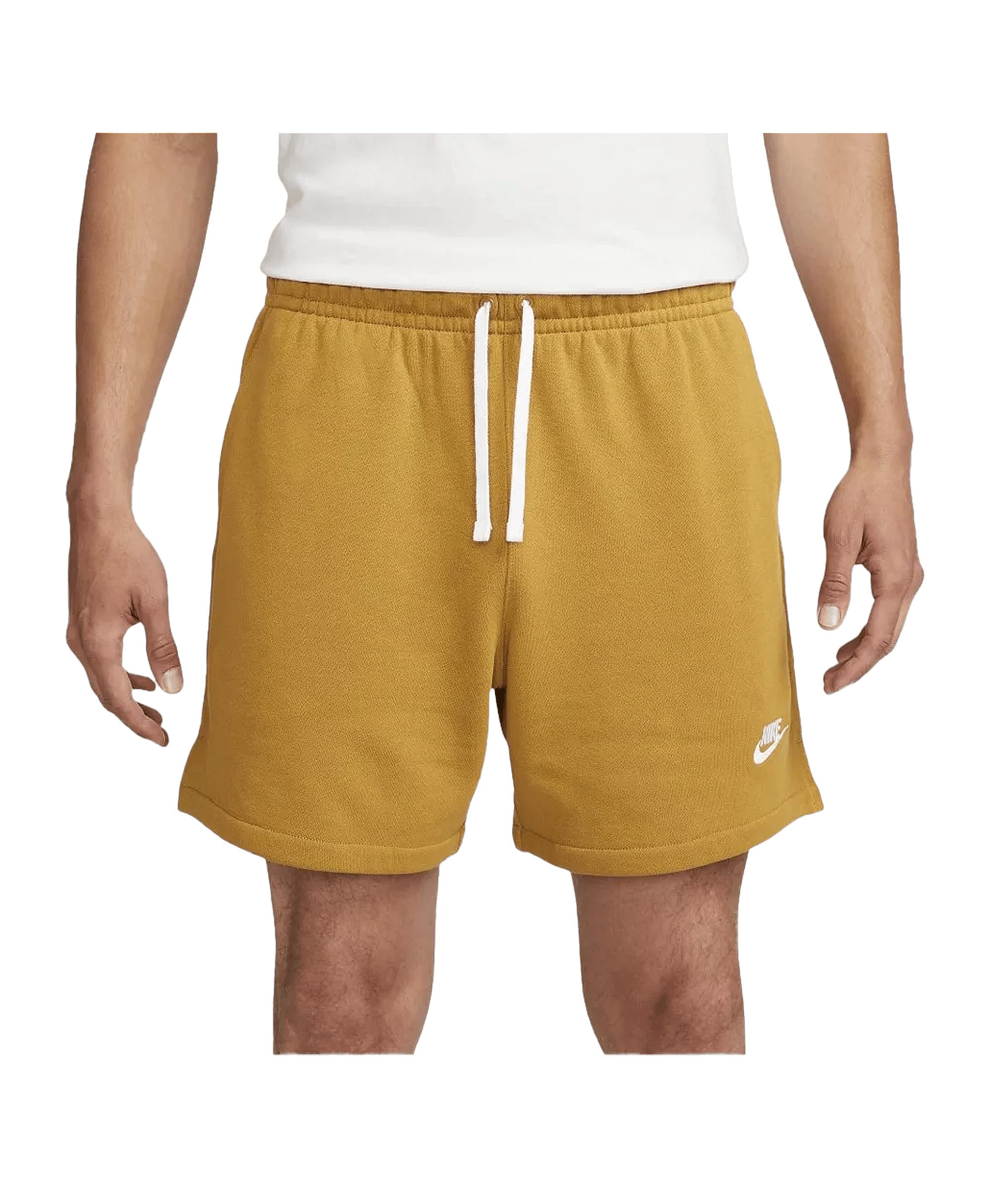 NIKE DX0731-716 M NK Club FT Flow Short Shorts Men's Bronzine/White/White Size 2XL