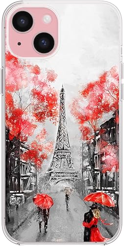 Miniatura 3 de Blingy's Funda para iPhone 15, bonita torre Eiffel estilo lindo París paisaje escénico pintura arte diseño de TPU suave funda protectora de 6.1