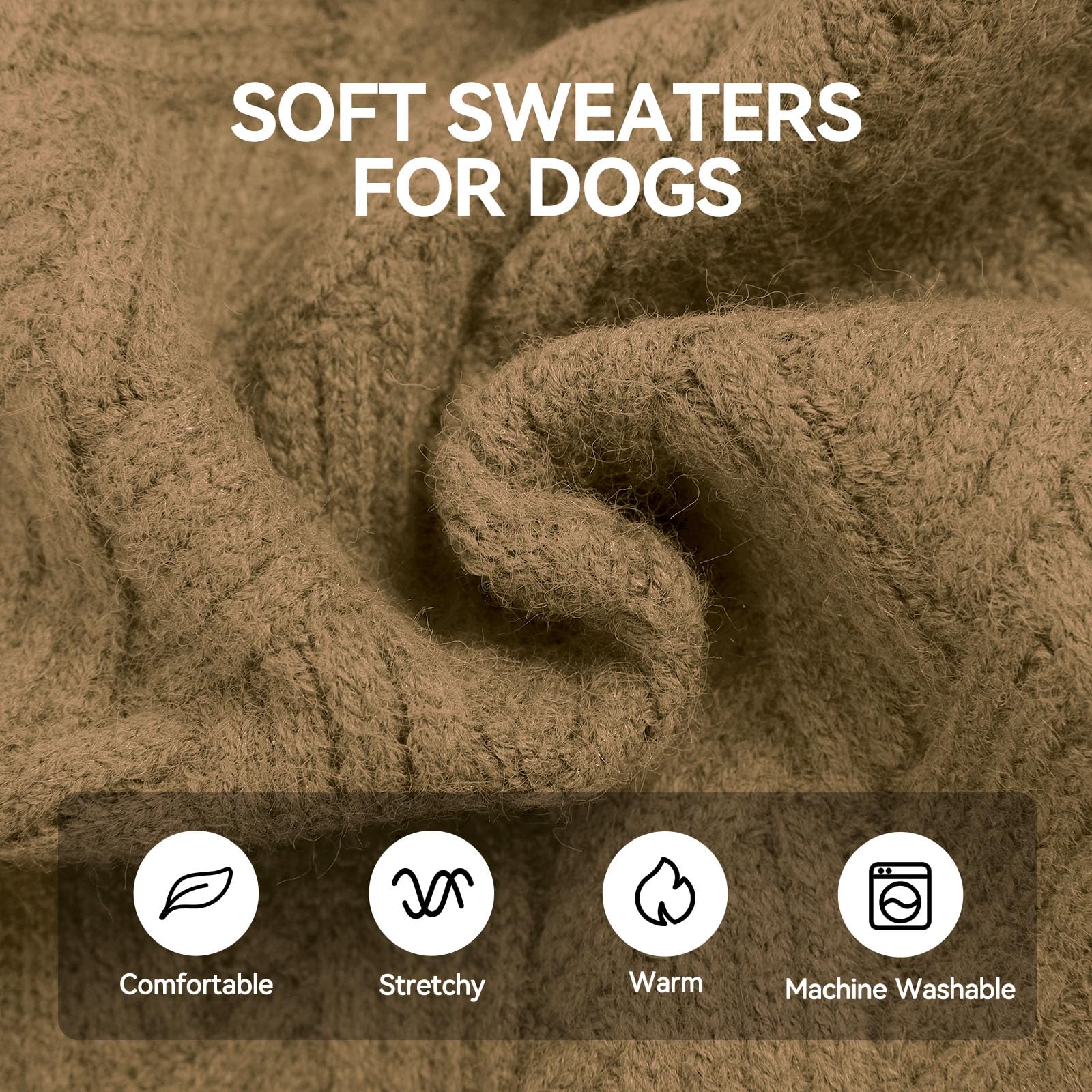 SUNFURA XS Hundepullover, kleine Hundepullover, Strickwaren für den Winter, Katzenpullover, Weihnachtssweatshirt für Yorkie, Chihuahua, warme dicke Rollkragenkleidung für Hunde, Jungen, Mädchen,