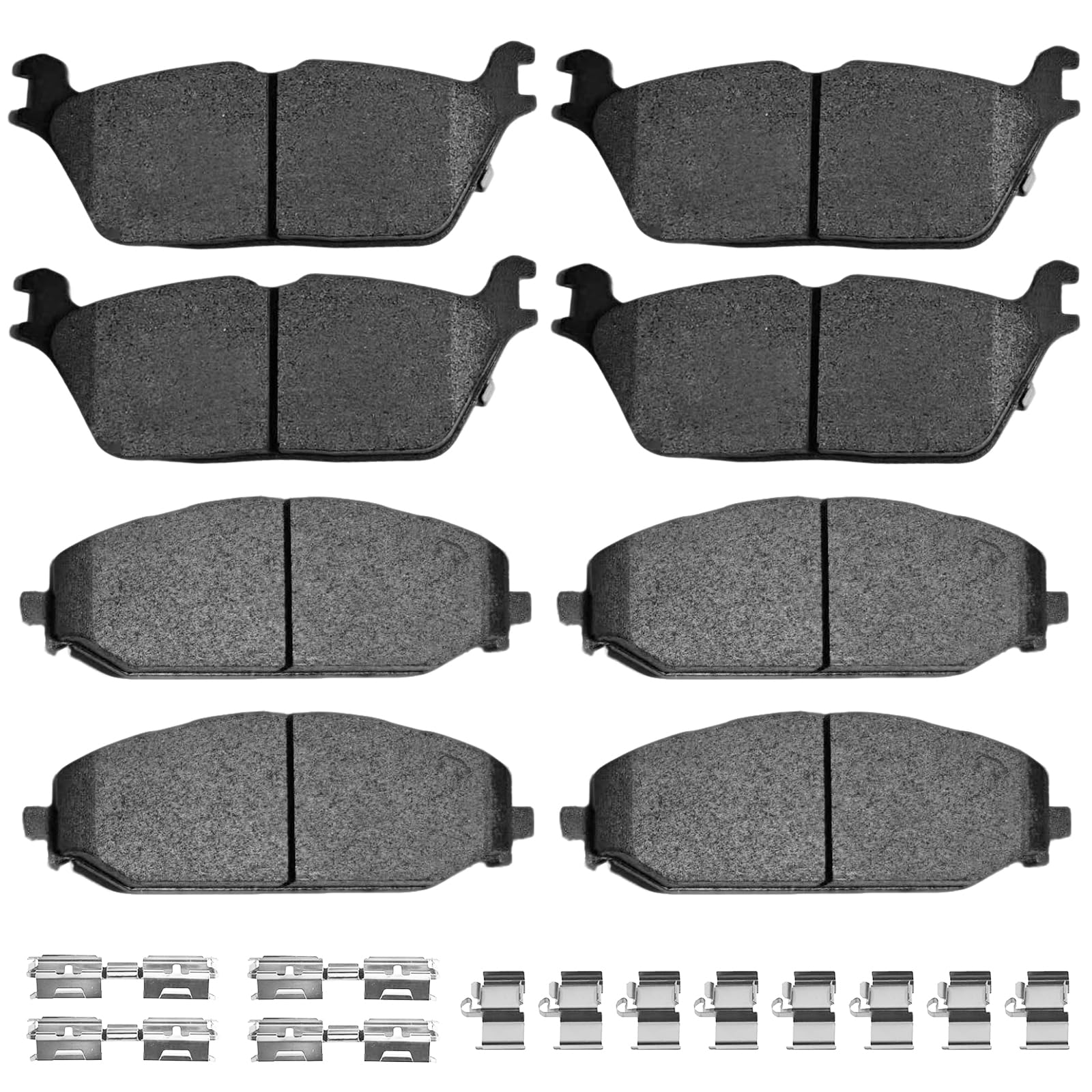 Photo 1 of Front Rear Ceramic Brake Pads Kits 8Set Fit For Ram 1500 2019 2020 2021 2022 2023, For Jeep Wagoneer 2022, D2169 D2179