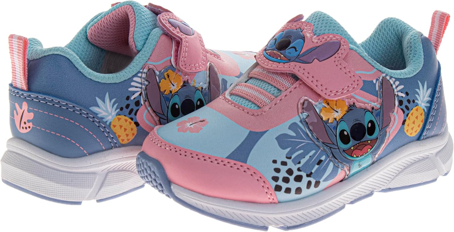 Disney Lilo & Stitch LED Light up Shoes for Kids - Slip on Laceless Lightweight Breathable Tennis Runner Sneakers (Sizes: 7-10 Toddler / 11-12 Little Kid) - Image 4