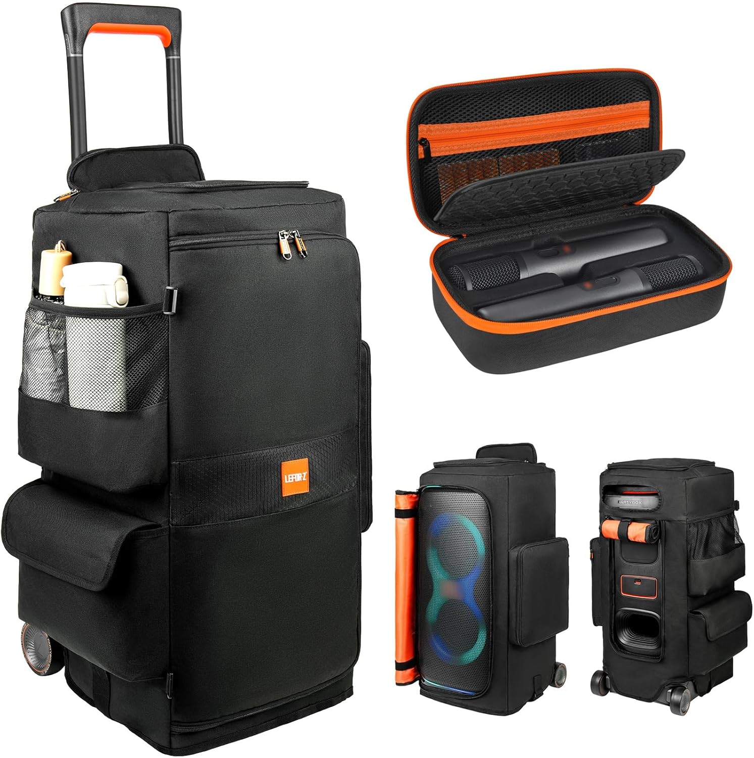 Speaker Case Cover Compatible with JBL PartyBox 320/310 + Wireless Microphone Case Compatible with JBL PartyBox Wireless Mic - 2X Digital Wireless Mic for Outdoor Travel