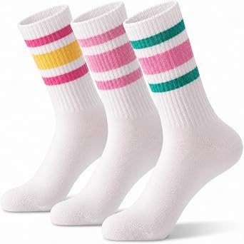 crew socks for women/Men - Retro Sport Socks Breathable Cotton, Seamless Comfort
