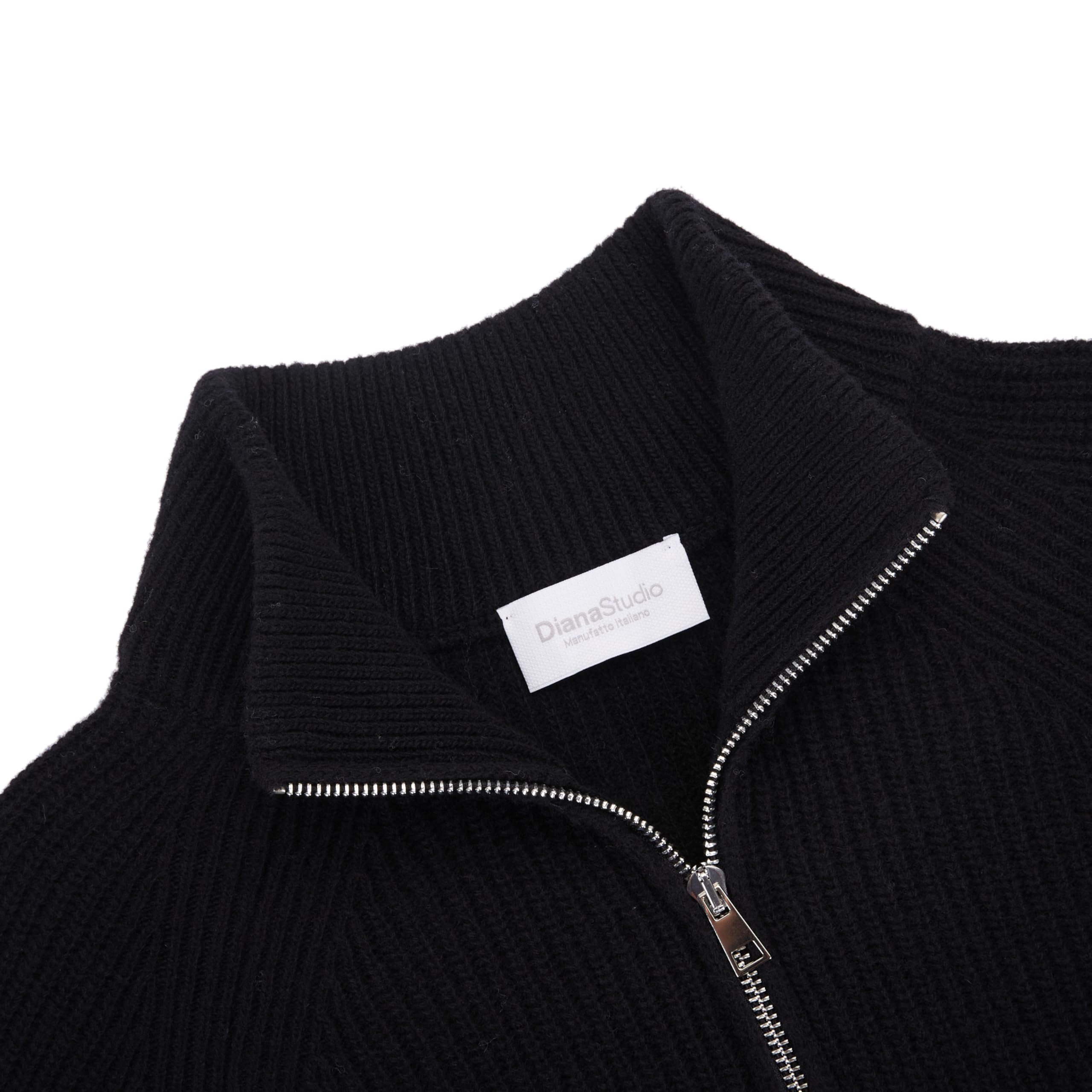 Diana Studio Maglione Mezza Zip in Lana Blend Fatto in Italia Maglione Uomo (Pacco da 1)