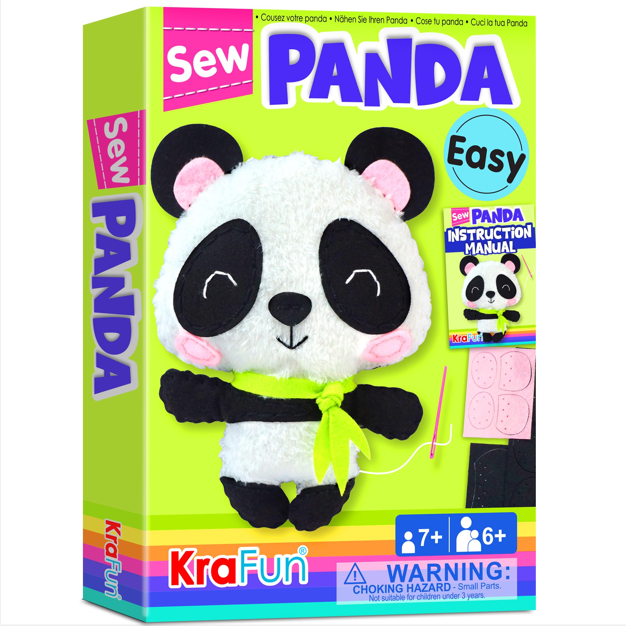 Amazon.com: KRAFUN Panda Animal Sewing Kit for Kids Beginner My
