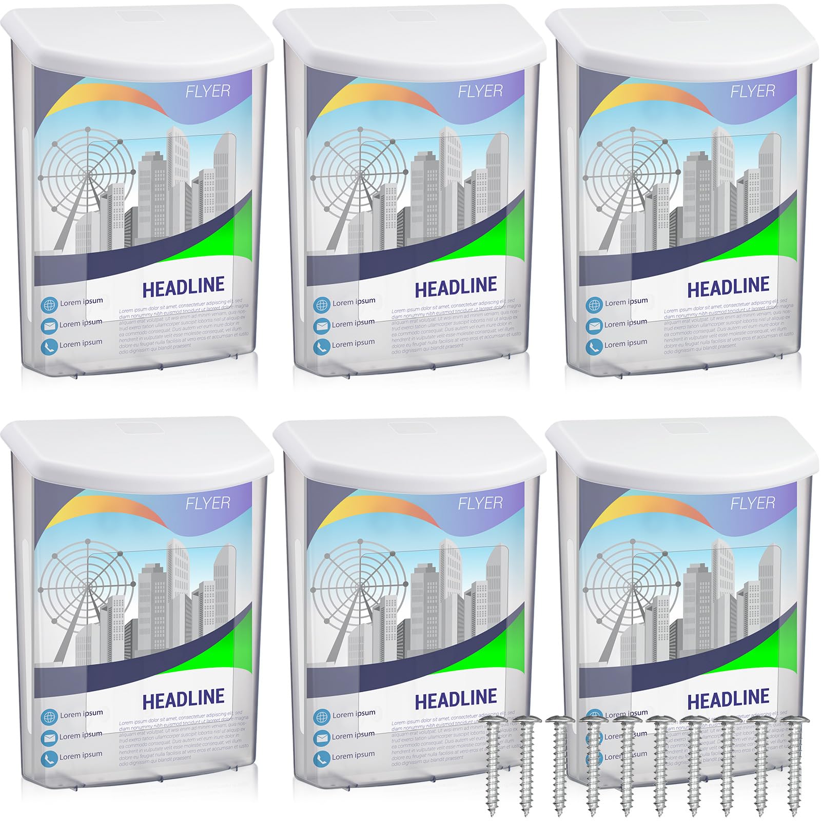 Photo 1 of Menkxi 9 Pcs Outdoor Estate Brochure Box Plastic Brochure Waterproof Wall Mount Flyer Holder Mail Box Business Card Holder for Office Store Estate Supplies (White)