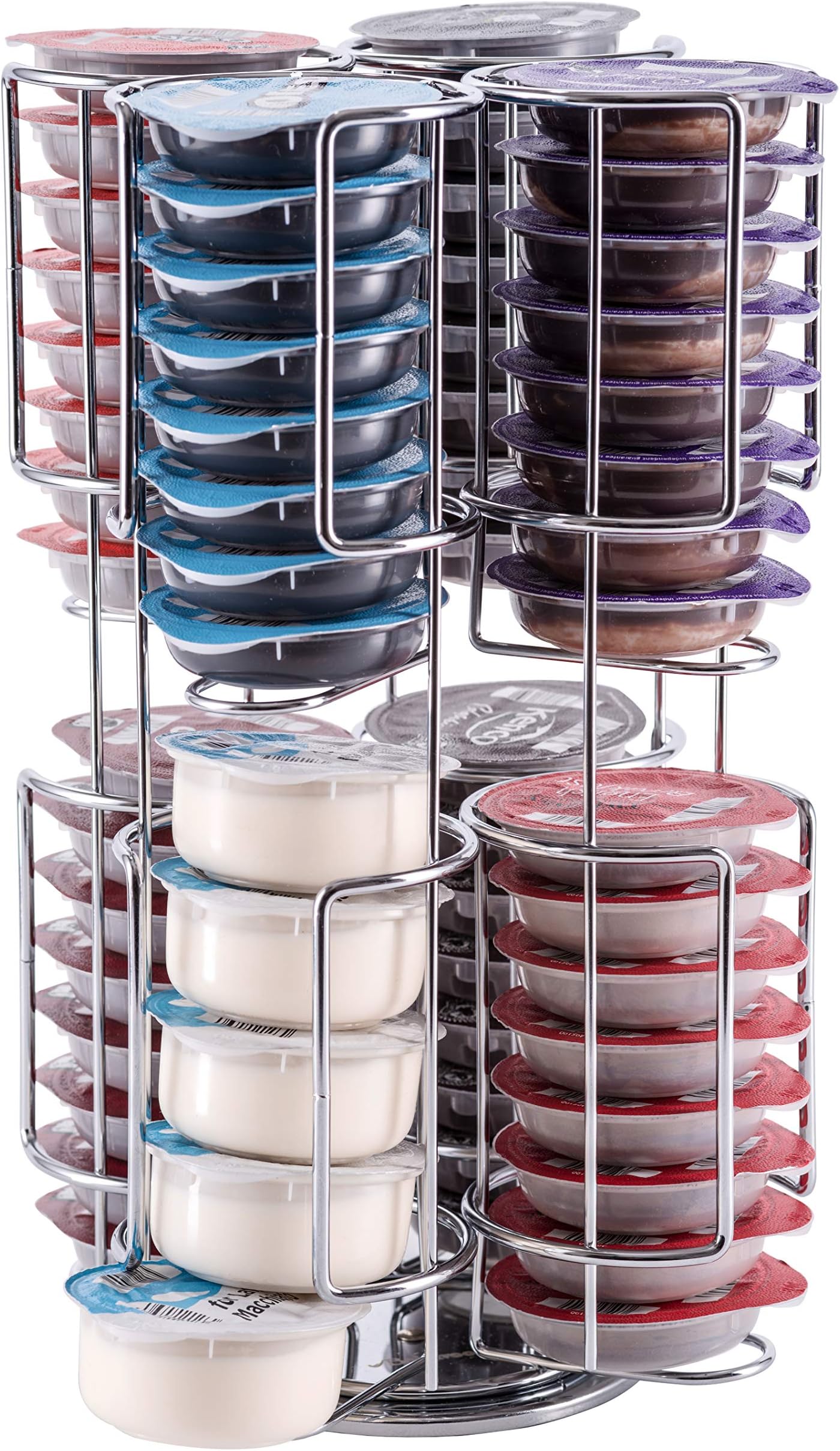 Tassimo Pod Holder Holds 64 including Larger Milk Pods Pods on a ROTATING Base Unbeatable Quality Guaranteed Babavoom® T11