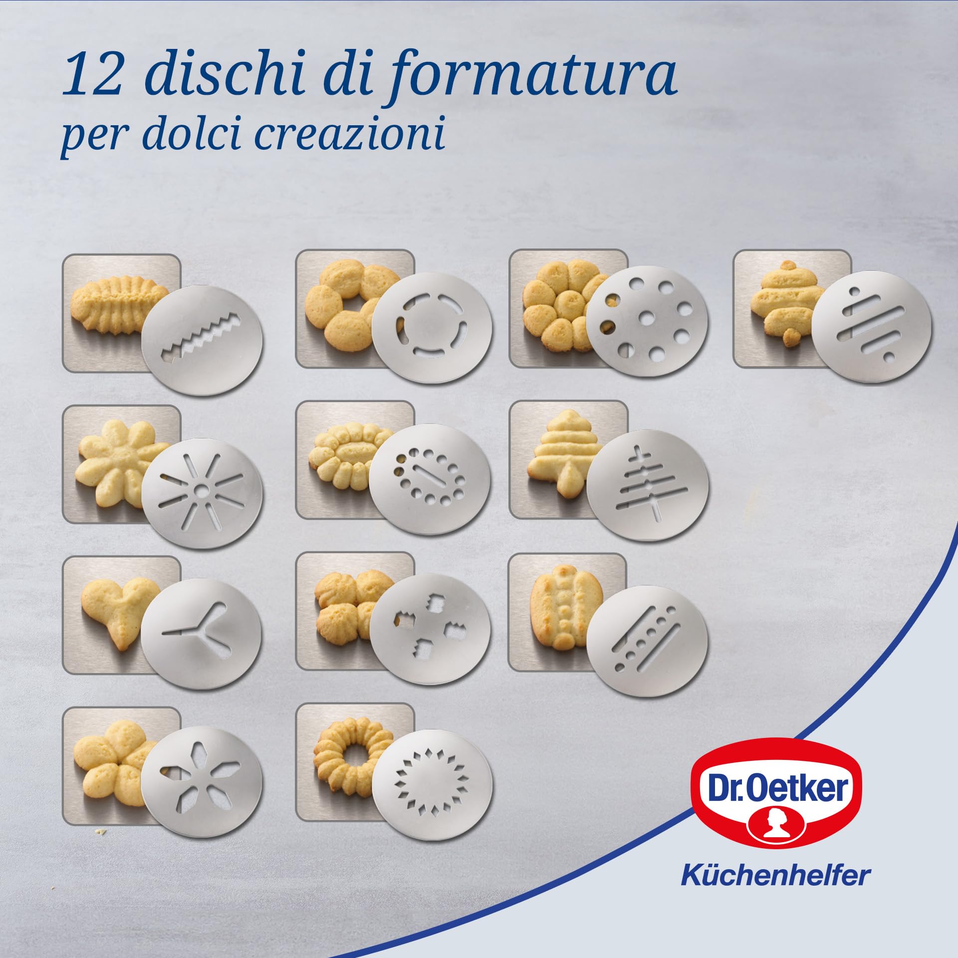 Dr. Oetker Pressa Sparabiscotti con 12 formine Linea Profi