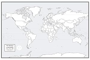 Large Blank World Outline Map Poster - Learn Countries Fast