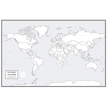 amazoncom large blank world outline map poster