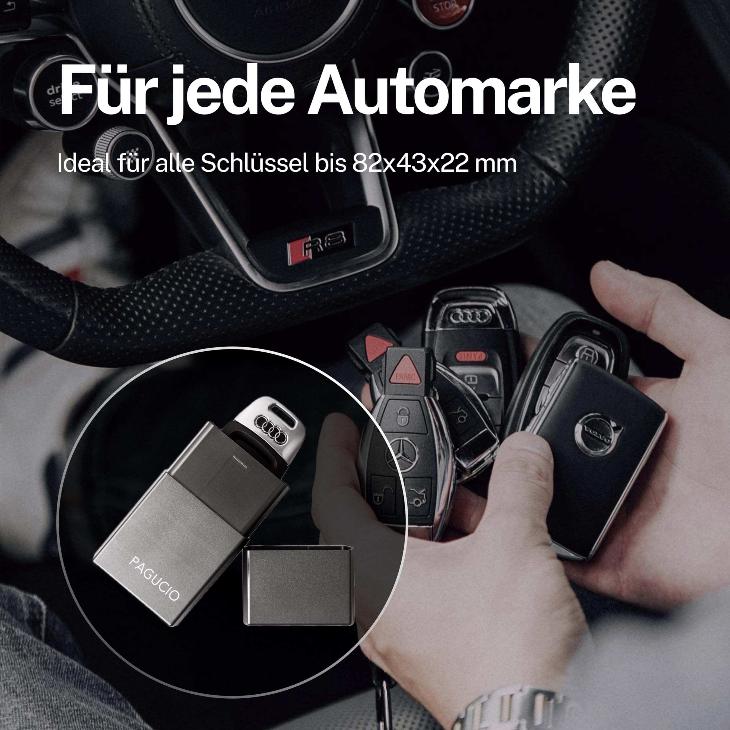 Keyless-Go-Schutz Autoschlüssel Box 100% funkdicht aus Aluminium