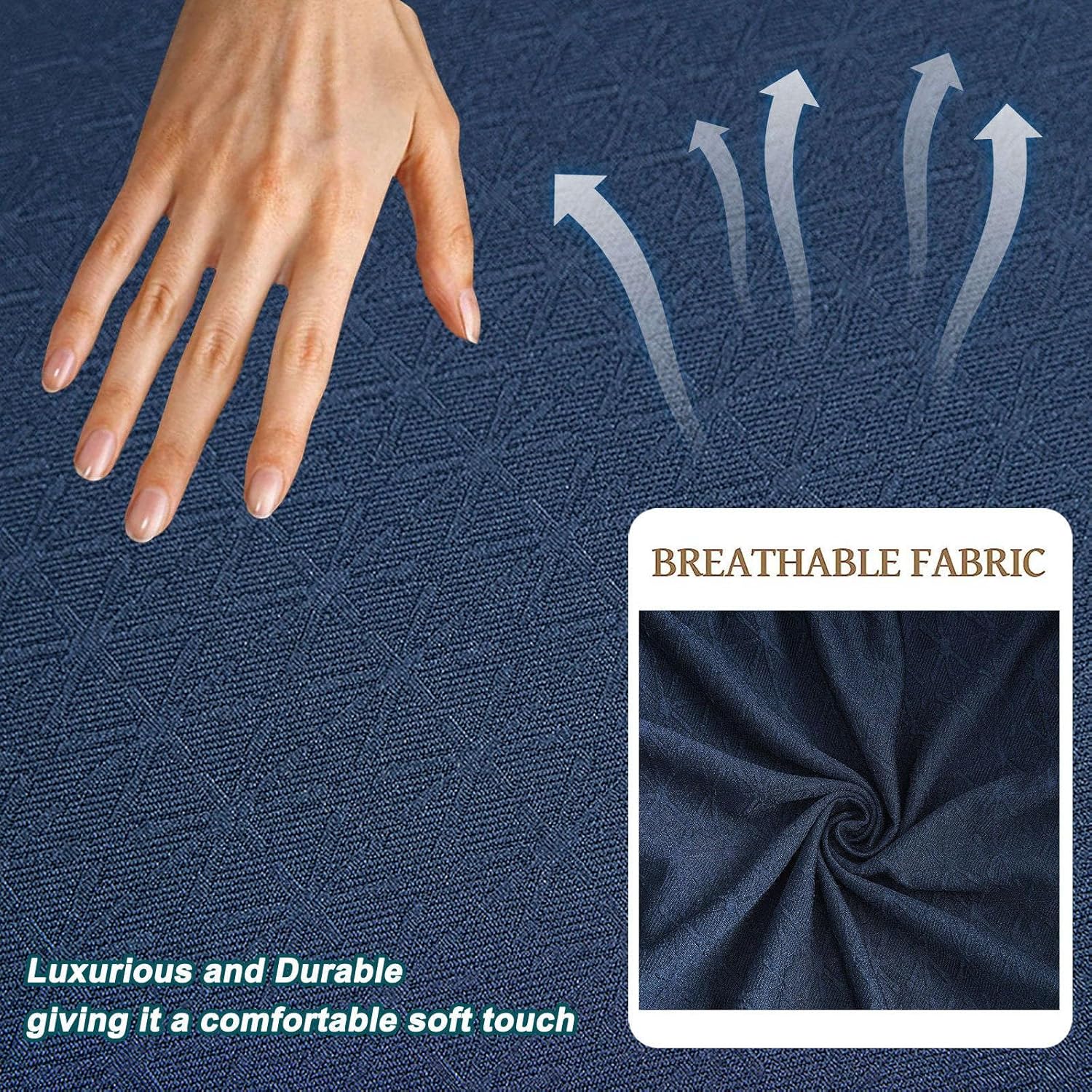 Cool Stretch Club Chair Slipcover, Spandex Armchair Covers Removable Club Chair Cover 2 Pack Tub Chair Cover for Bar Counter-Navy Blue-2 Piece